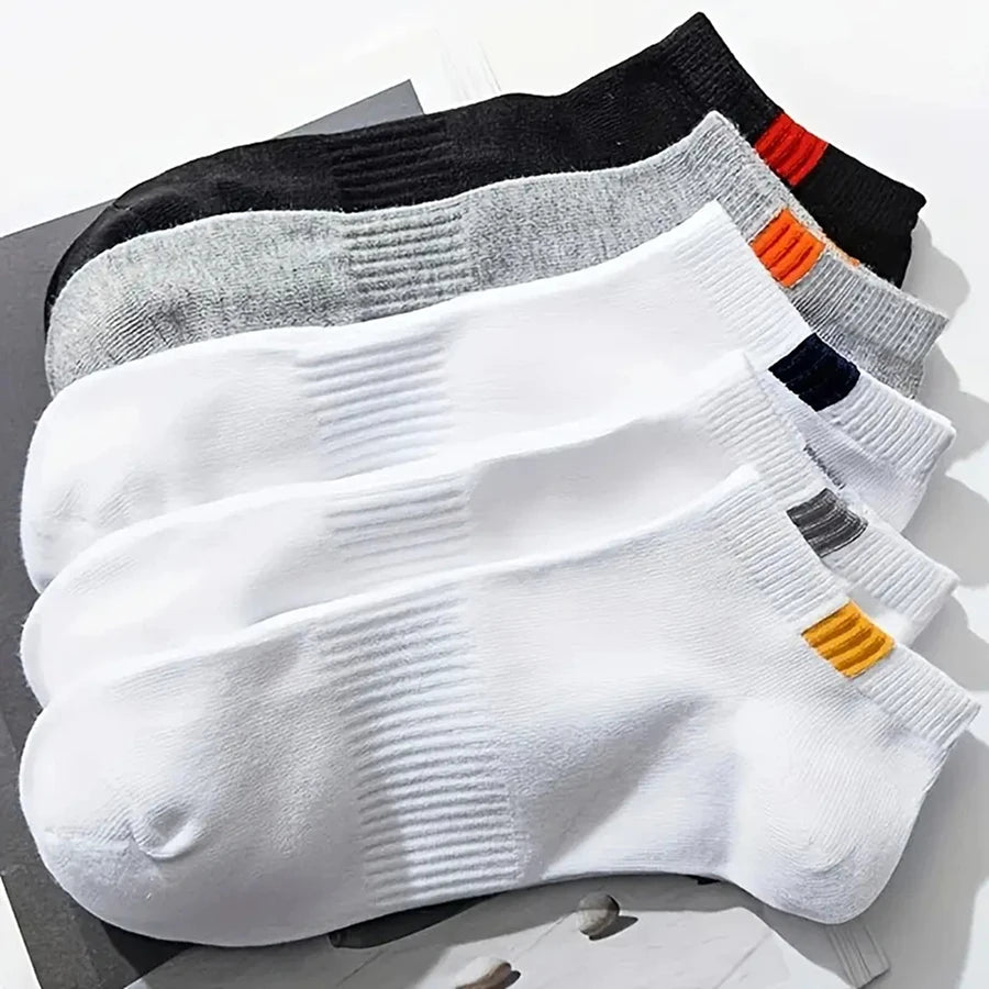 5/10/20/30 pares de calcetines tobilleros para hombre, calcetines invisibles transpirables con letras a la moda, estilo deportivo, a prueba de olores, absorbentes del sudor