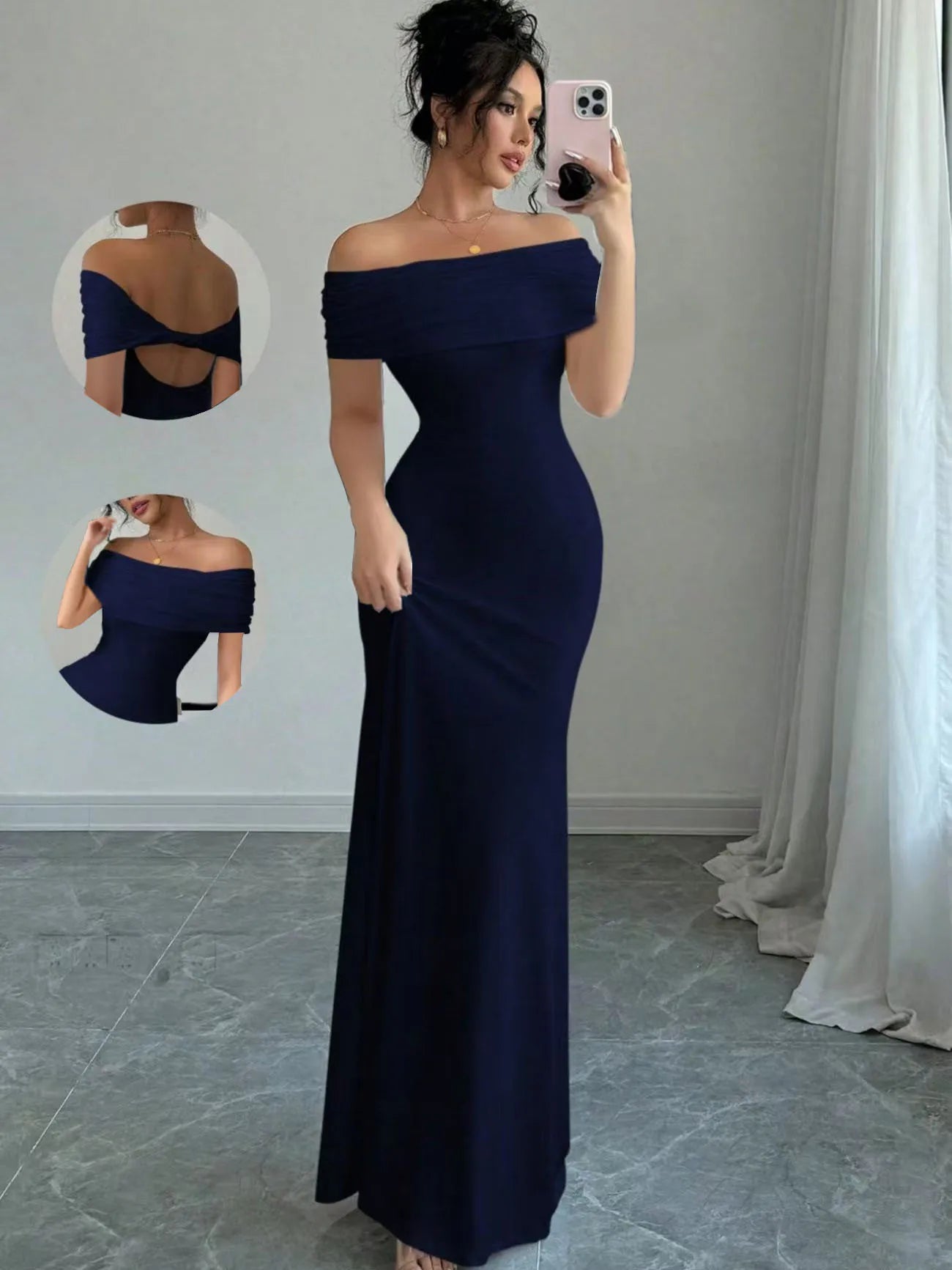 Vestido de fiesta con hombros descubiertos, vestido midi ajustado sexy sin mangas para mujer, vestido de cóctel elegante con vendaje para salir por la noche