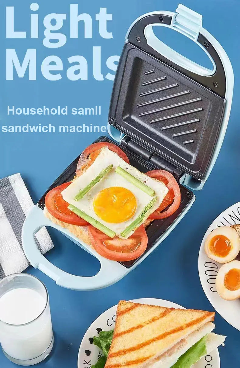 EDTID-máquina eléctrica para hacer sándwiches, Mini máquina ligera para comida, pan, Muffin, desayuno, tortilla de huevo, sartén para hornear, Panini, calentador para parrilla, horno EU