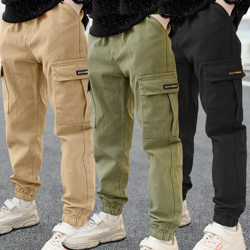 2025 nueva primavera otoño pantalones para niños pantalones casuales de estilo largo para niños de 3 a 12 años pantalones deportivos para niños adolescentes al aire libre