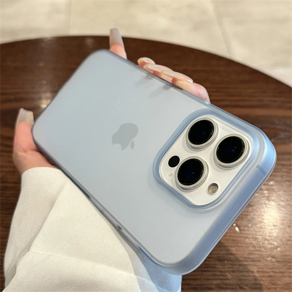 Funda de teléfono transparente mate suave para iPhone 16 15 14 Pro Max Plus 13 12 11 XR XS XsMax 8 cubierta de parachoques de silicona a prueba de golpes