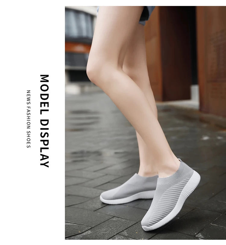 Zapatos vulcanizados para mujer, zapatillas de deporte de alta calidad para mujer, zapatos planos sin cordones, mocasines para mujer de talla grande 43, zapatos planos para caminar