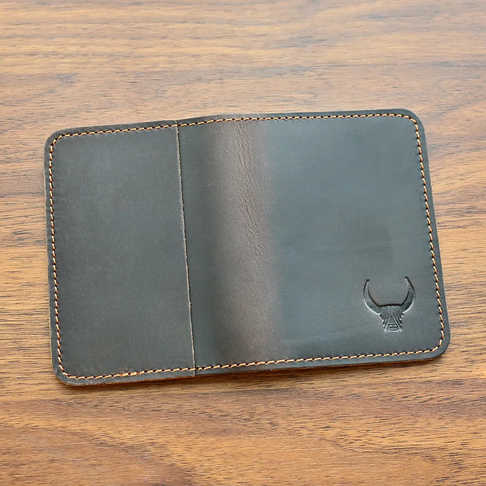 Cartera delgada de cuero genuino para hombre, Tarjetero con múltiples ranuras, para dinero en efectivo, 100%