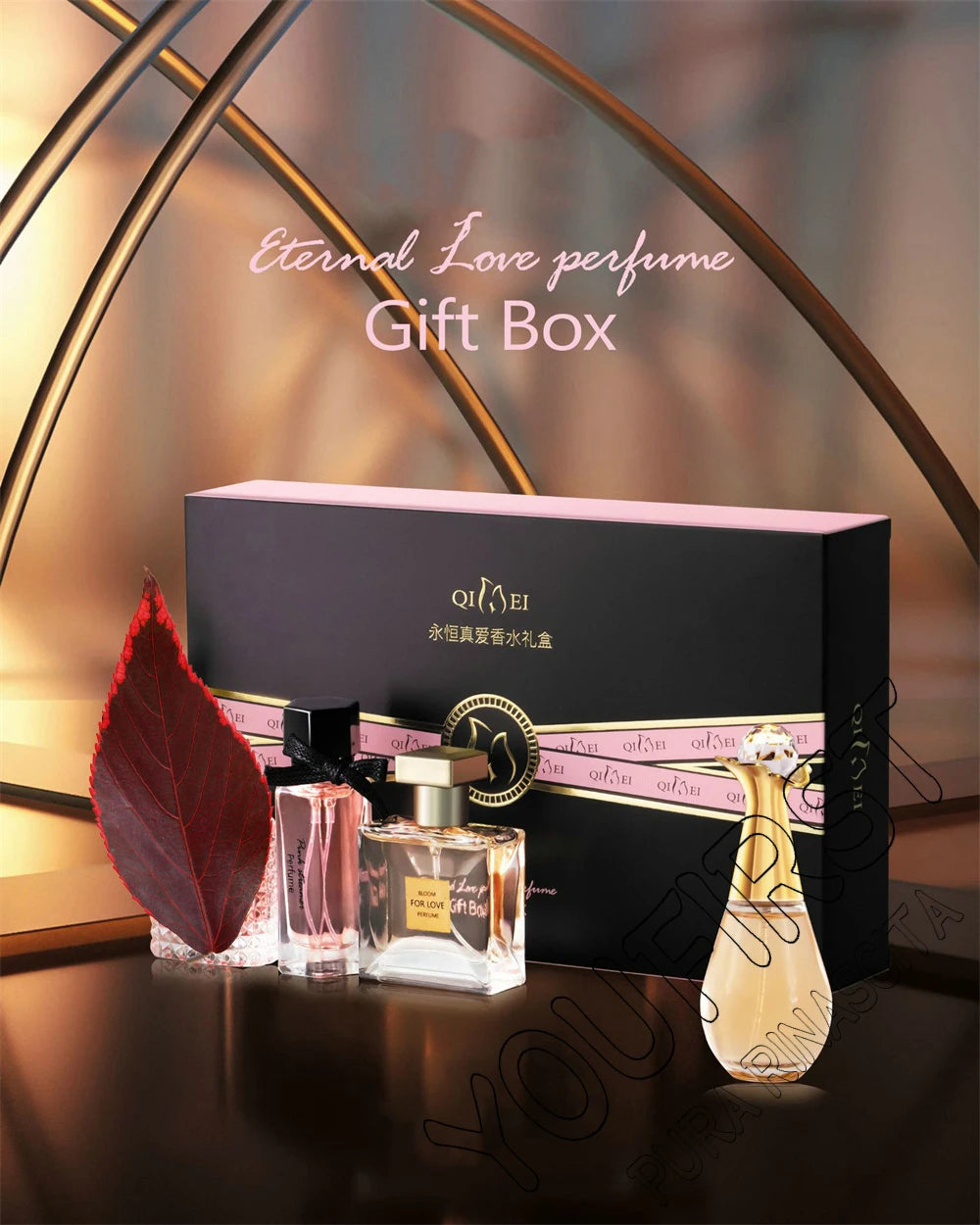 Perfume de Marca de Lujo para Mujer, Eau de Parfum, Caja de Regalo de 4 Piezas, 100 ml, Perfumes de Mujer, Aroma Floral Frutal Fresco y Natural en Spray