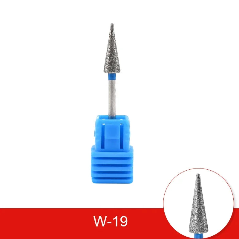 Brocas de cerámica para uñas de diamante, fresa para manicura, limas rotativas para cutículas izquierda y derecha, herramientas de accesorios para uñas DIY