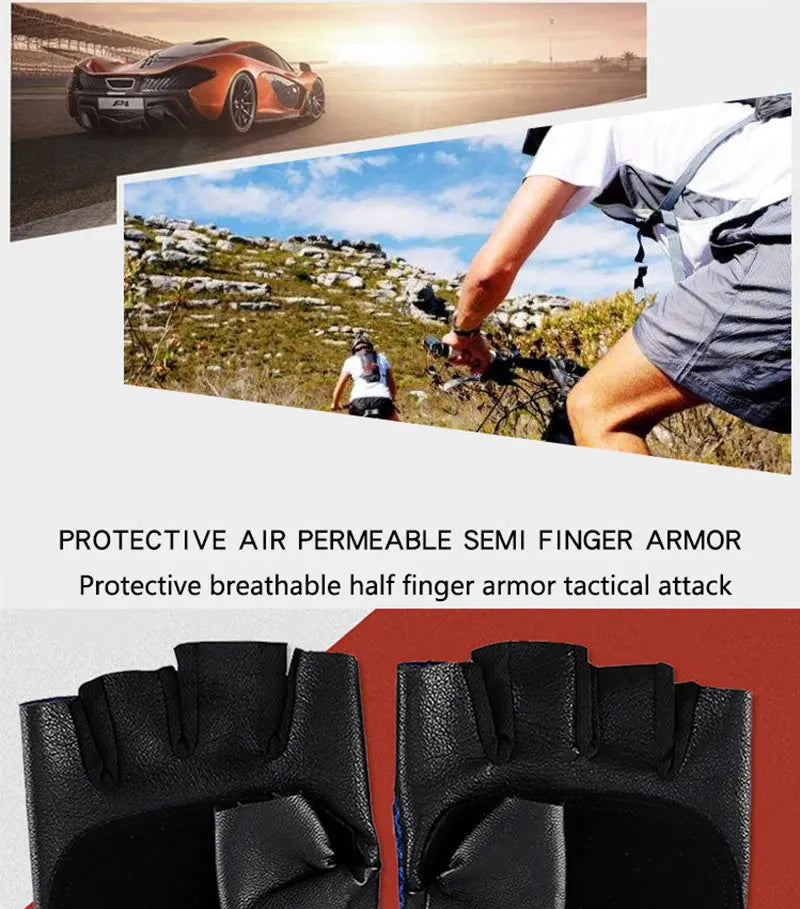 Guantes sin dedos de cuero PU de capitán pirata para hombre y mujer, manoplas con remaches de calaveras, guantes de gimnasio de Hip Hop, guantes de medio dedo para Moto femenina