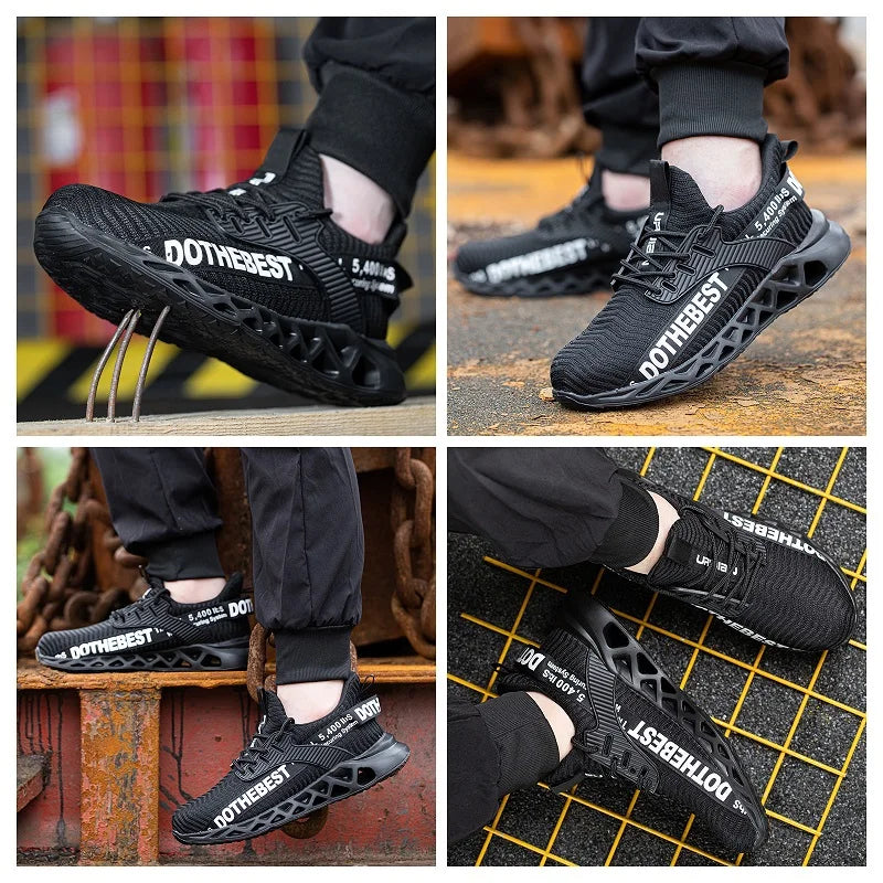 Zapatos de Seguridad con Puntera de Acero para Hombre, Zapatillas de Trabajo Ligeras, Zapatos de Trabajo Antipinchazos, Botas de Seguridad para la Construcción