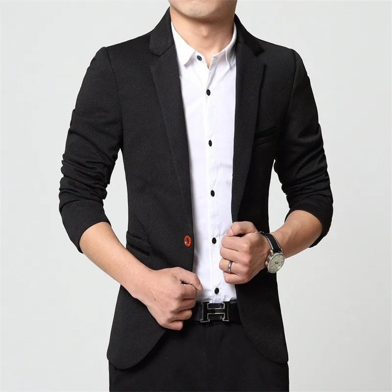 2024 hombres Slim fit nueva moda Blazer traje chaqueta negro azul rojo de talla grande L a 5XL chaquetas masculinas abrigo para hombre vestido de boda