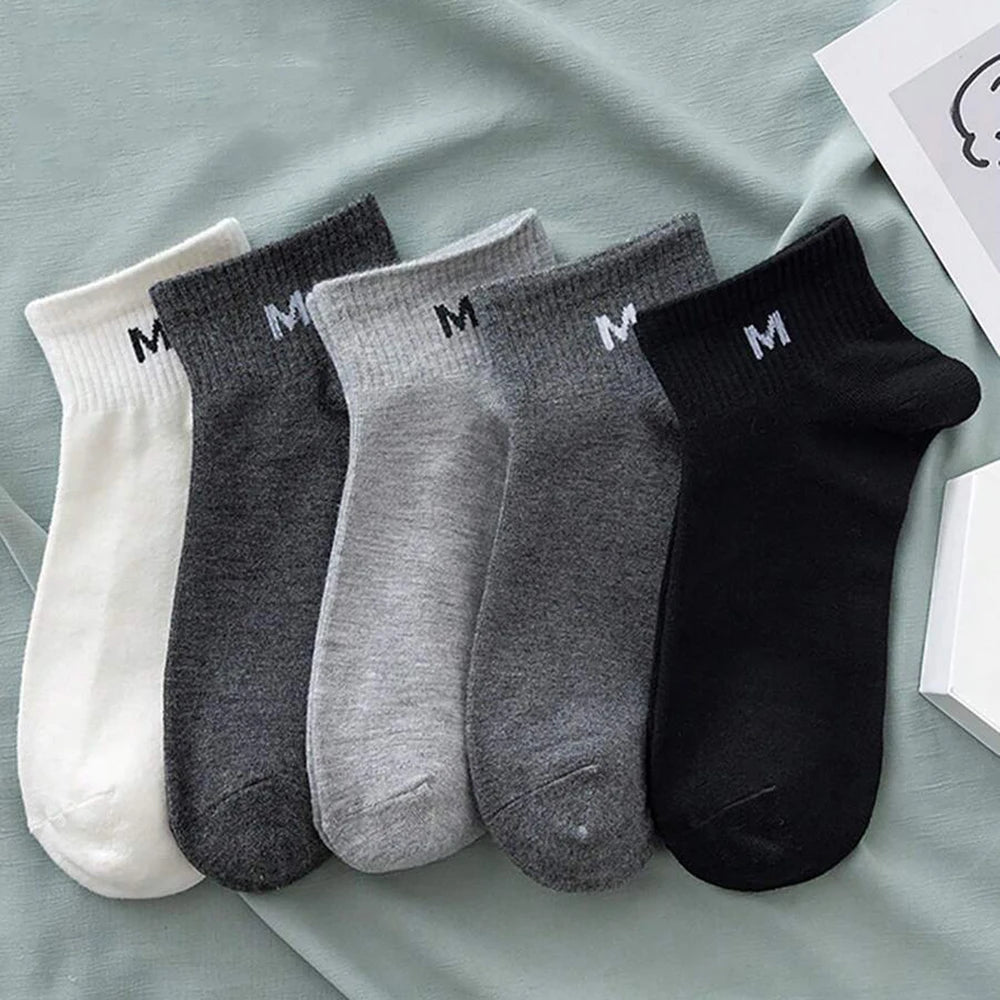5/10/20/30 pares de calcetines tobilleros para hombre, calcetines invisibles transpirables con letras a la moda, estilo deportivo, a prueba de olores, absorbentes del sudor