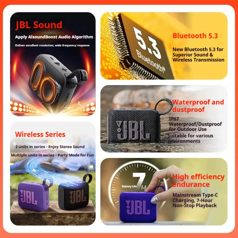 Altavoces de escritorio JBL Go 4 de lujo y elegantes, apariencia exquisita, sistema de sonido de calidad para el hogar y la oficina, para el uso diario.