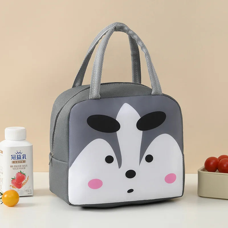 Bolsas de almuerzo térmicas de animales de dibujos animados para niños con envío gratis, bolsas aislantes de almacenamiento para niños y niñas, fiambrera Banto