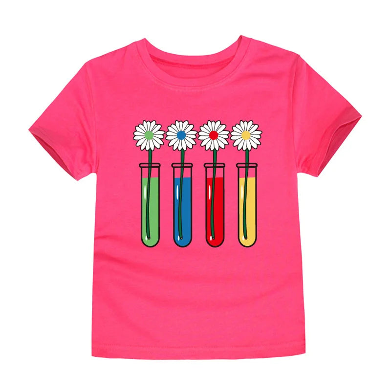 Camisetas con dibujos de arcoíris para niñas, ropa 2024 de algodón para verano, 2 a 3, 4, 5, 6, 7, 8, 9, 10, 11, 12, 13, 14 años, 100%