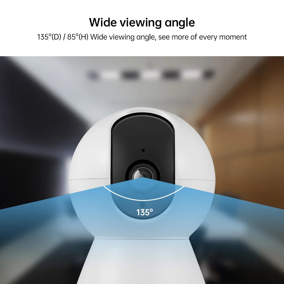 KERUI-minicámara IP inteligente Tuya de 5MP, videocámara inalámbrica para interiores, con WiFi, detección humana de IA, vigilancia CCTV, Monitor de bebé