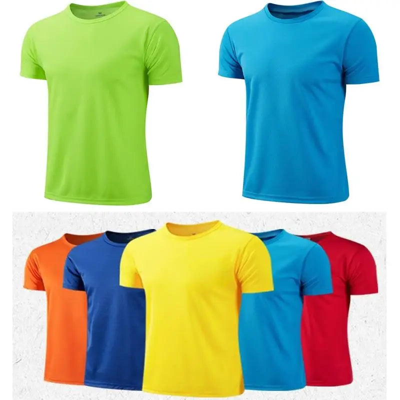 Camiseta deportiva de manga corta de secado rápido para hombre y mujer, camisetas de gimnasio, camiseta de Fitness, camiseta para correr, ropa deportiva transpirable para adolescentes