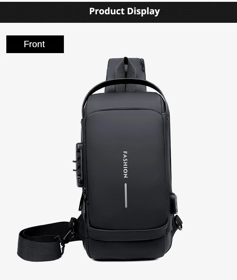 Bolso cruzado de cuero PU para hombre, bandolera clásica antirrobo, bolso de pecho multifuncional, nueva marca de diseñador