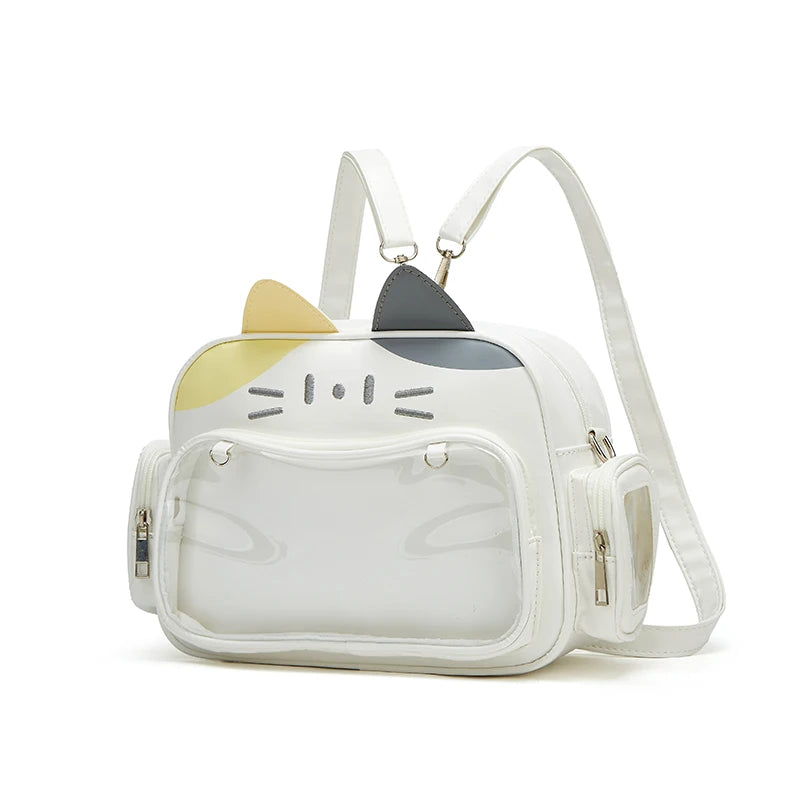 Bolso pequeño Ita de estilo universitario a la moda, mochilas de gato para mujer, bolso de hombro informal de cuero Lolita Jk Harajuku