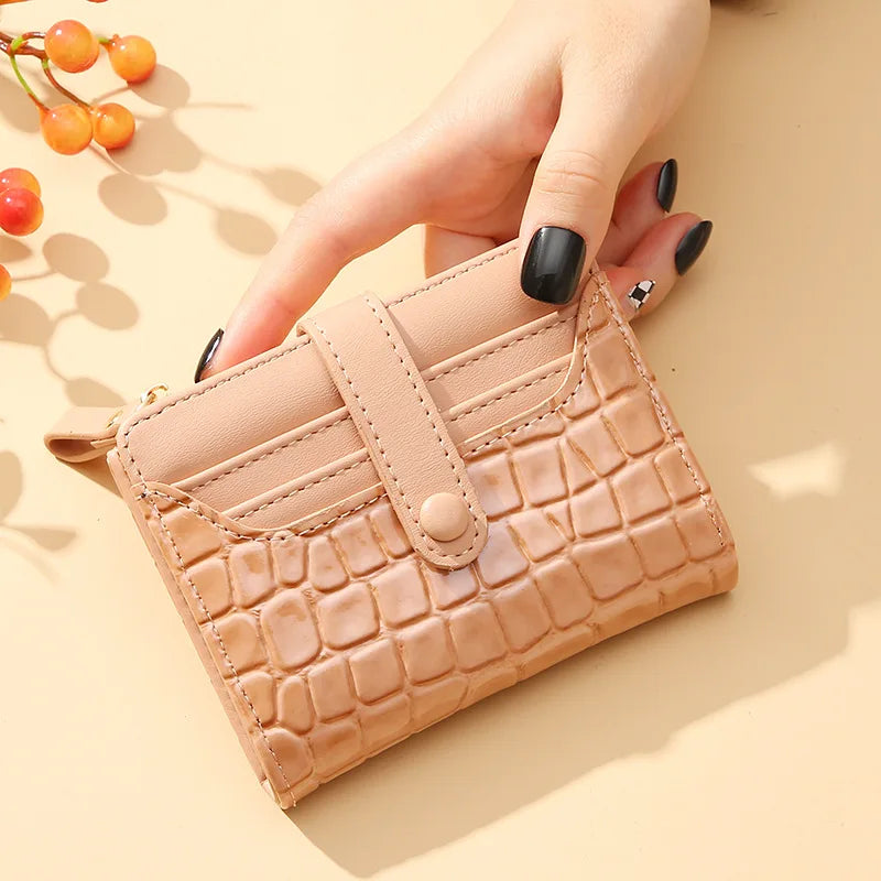 Cartera corta para mujer, monedero pequeño de cuero de marca de lujo a la moda, tarjetero para mujer, bolso de mano para mujer, billetera con Clip para dinero 2023