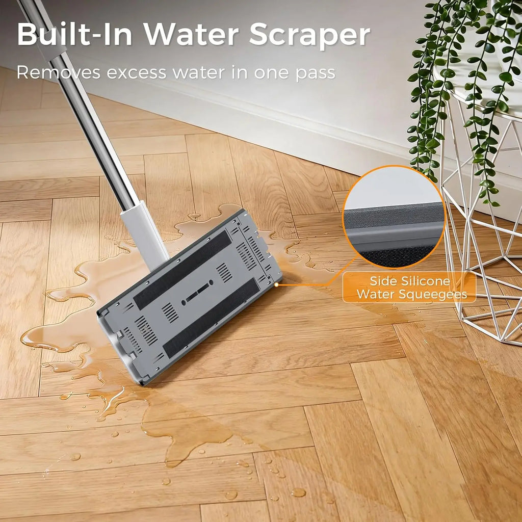 Juego de Mopa y Cubeta con Cubeta Desmontable que Ahorra Espacio, Mopa de Pared con Rotación de 360° °   Cabezal de Mopa Giratorio, 2 Almohadillas de Microfibra Reutilizables para Mopa