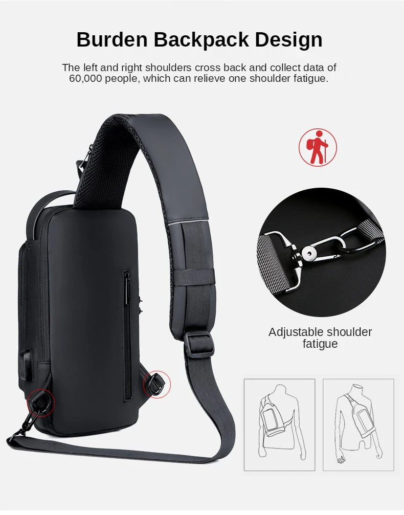 Bolso cruzado de cuero PU para hombre, bandolera clásica antirrobo, bolso de pecho multifuncional, nueva marca de diseñador