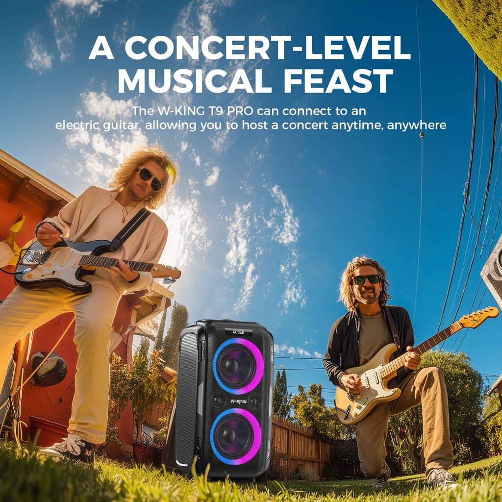 W-KING Altavoz Bluetooth grande PEAK de 250W, el más ruidoso/masif, 120dB/12 graves personalizados, altavoz portátil Boombox de fiesta grande V5.3 inalámbrico