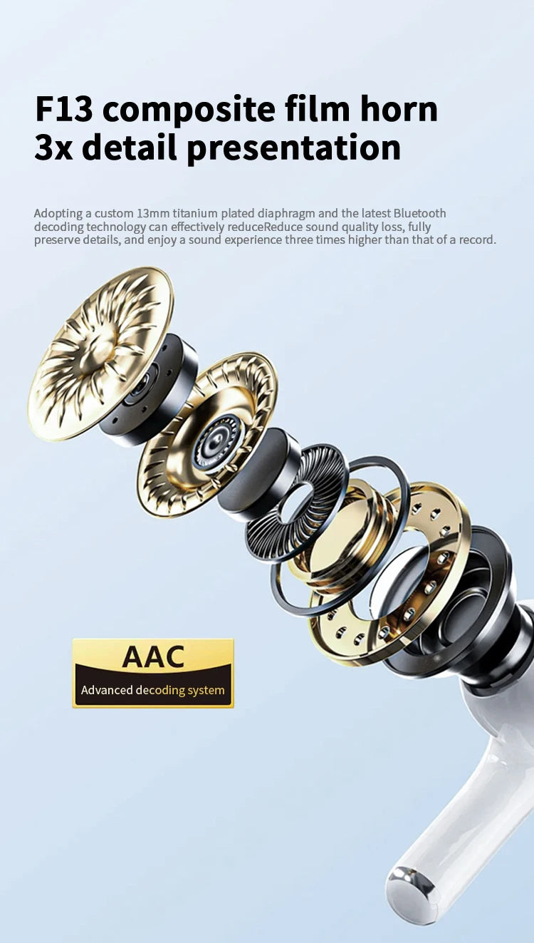 Auriculares inalámbricos Bluetooth UEESFIT TWS, auriculares internos Air Pro, auriculares deportivos con cancelación de ruido ANC para IPhone y Android