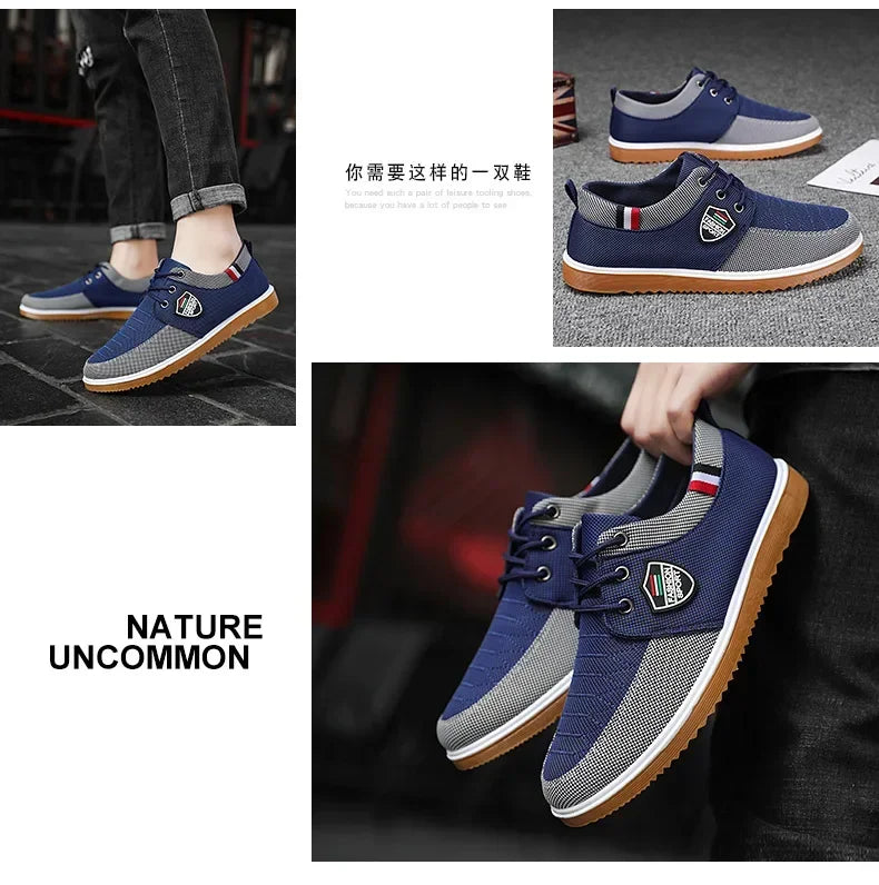 Zapatos de lona informales para hombre, Zapatos de conducción de suela blanda a la moda, Zapatos de diseñador para hombre, zapatillas cómodas de talla grande, 2024