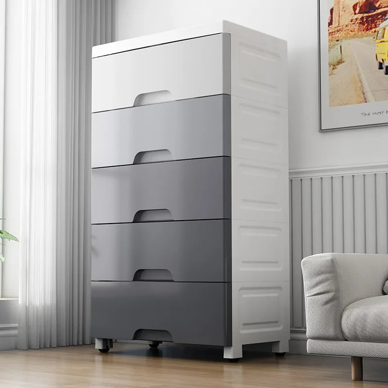 Cajonera Ultra Ancha de 48-58 cm con Color Degradado, Armario de Plástico para Niños, Unidad de Almacenamiento para el Hogar, Cómoda con Cajones