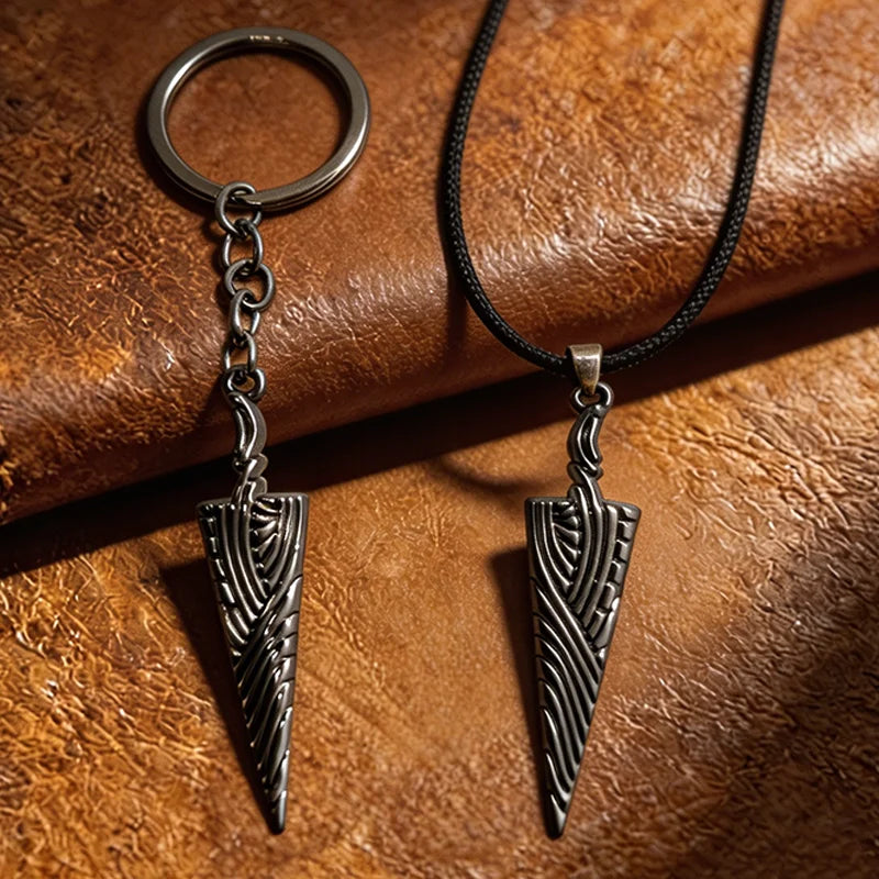Juego de 2 llaveros y collares de Hollow Knight con colgante de hueso, cadena de cuerda negra, para hombres y mujeres, coleccionable para fans del juego