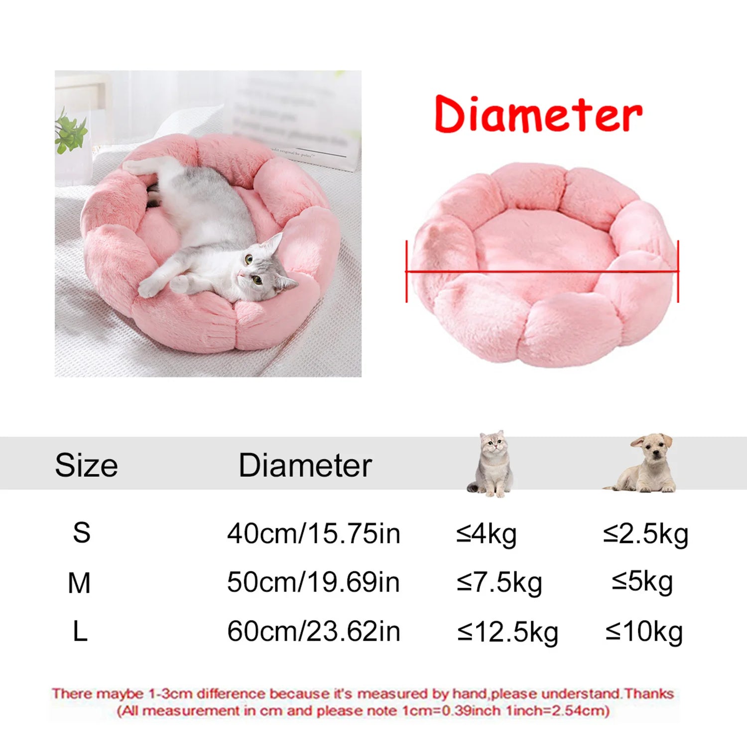 Cama redonda para perros, cama cálida de invierno para gatos, cesta de felpa para perros, cama lavable para mascotas, sofá para perros pequeños, medianos y grandes