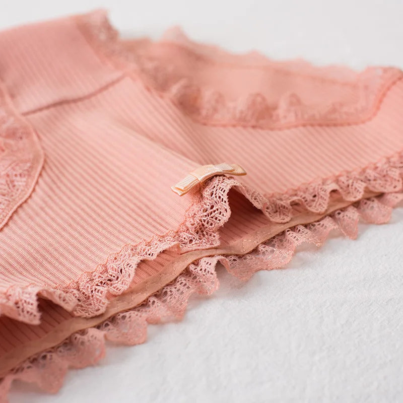 Bragas de algodón para mujer, bragas de encaje sexis, bragas de Color sólido para niñas, juego de ropa interior, ropa interior, Dropshipping 3 unids/lote