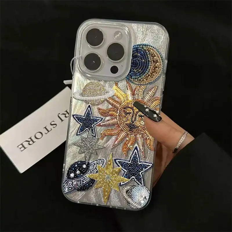 Funda de teléfono Punk Cool Angel Sun para iPhone 16 Pro Max 17 Pro Max 17Air 16E 15 14 13 12 11 Camlet cubierta anticaída