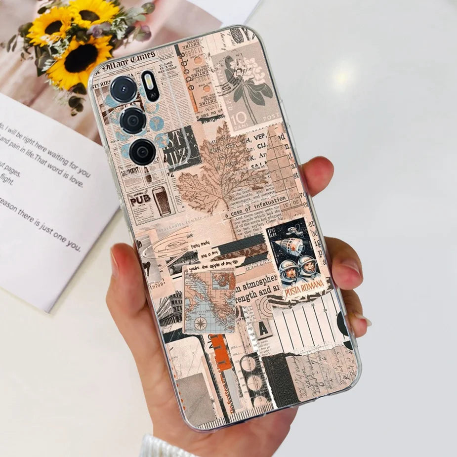 Para Oppo A16 A16s funda elegante pintada contraportada suave funda de teléfono delgada para Oppo A16s OppoA16 s CPH2269 Coque Fundas carcasa de parachoques