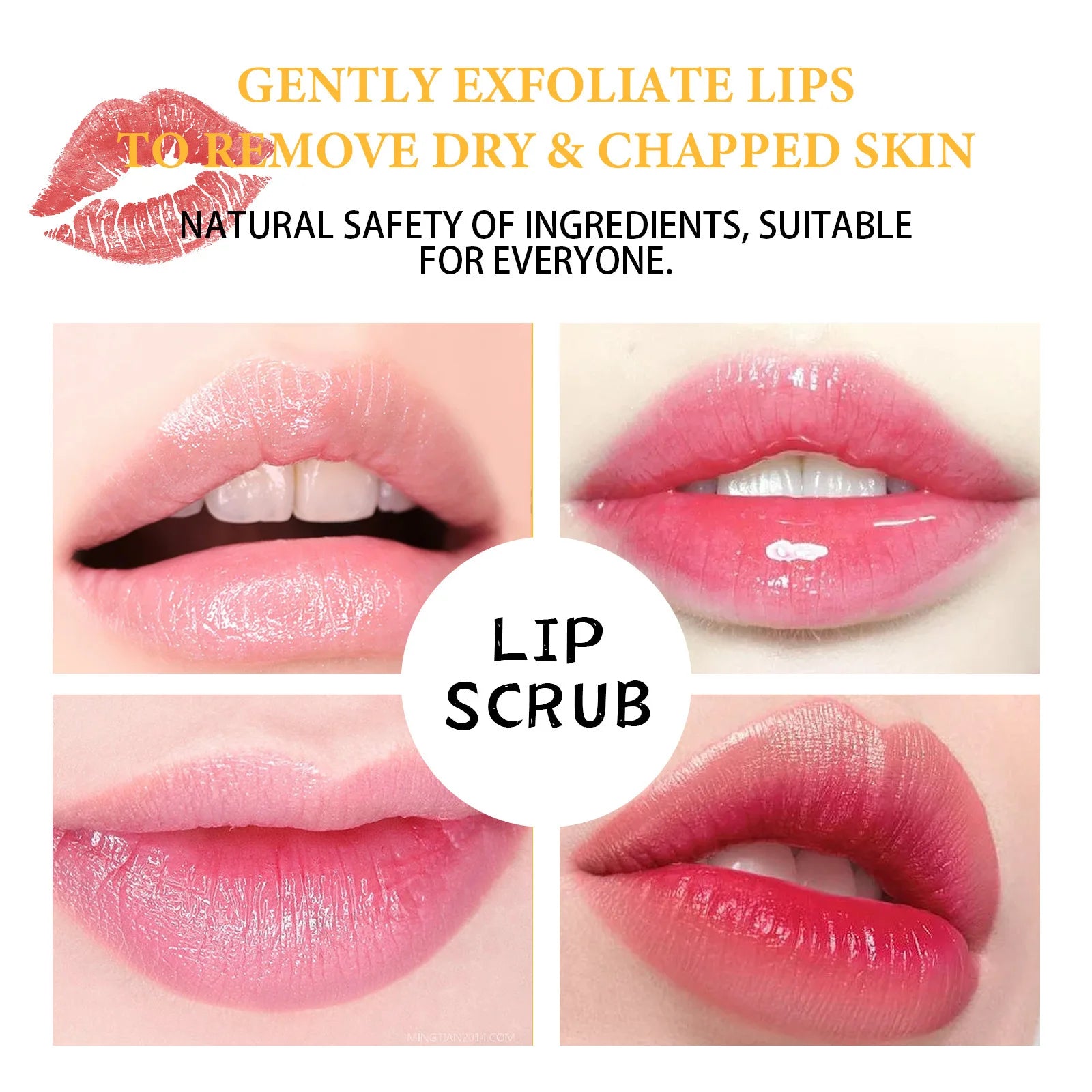 EELHOE exfoliante de labios rosa, eliminación de piel muerta, aclaramiento de líneas de labios, maquillaje hidratante antisequedad, productos para el cuidado de los labios