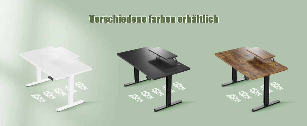 Devoko Escritorio eléctrico de altura ajustable 120 × 60 cm con soporte para monitor Asiento ergonómico Escritorio de pie (blanco)