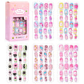120 unids/set lindo dibujo en uñas Rosa degradado fresa princesa amor corazón estrellas puntas de uñas decoraciones de uñas para niñas