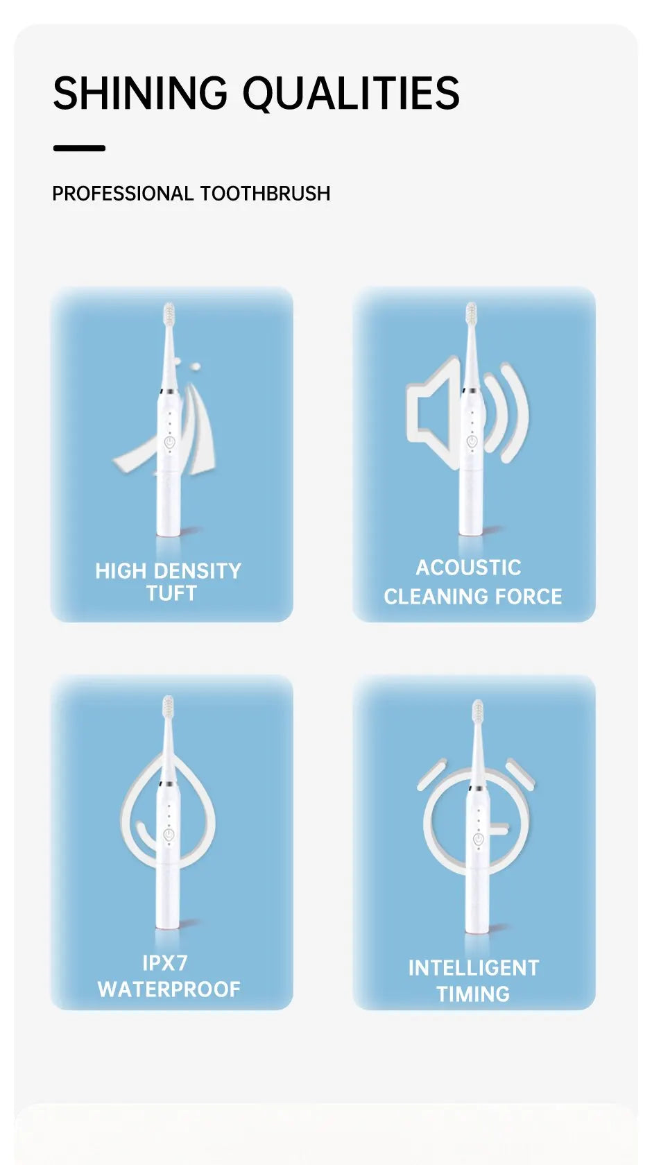 Jianpai-cepillo de dientes eléctrico para hombres y mujeres adultos, cepillo de dientes eléctrico sónico, no recargable, piel suave, totalmente automático, impermeable, Coupl