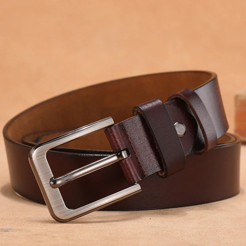 Cinturones masculinos de cuero genuino de alta calidad con hebilla grande y larga, cintura para hombre 110 120 130 140 150 160 170cm, cinturones de talla grande para hombre