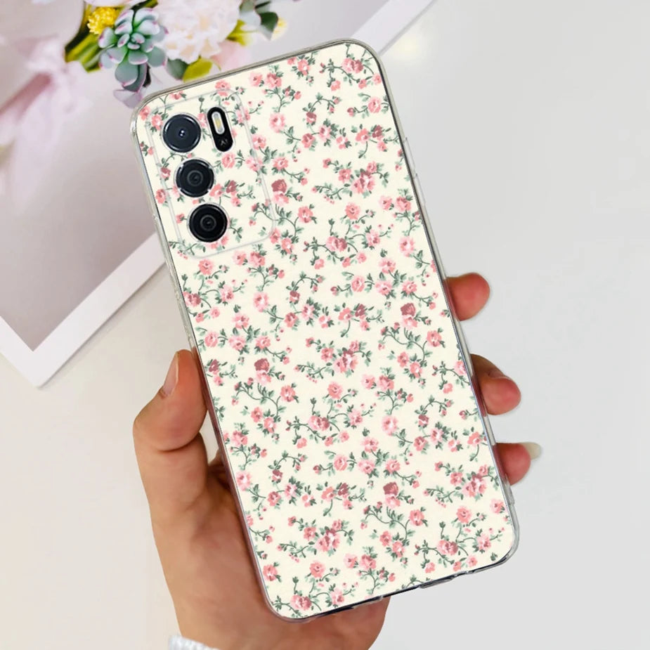 Para Oppo A16 A16s funda elegante pintada contraportada suave funda de teléfono delgada para Oppo A16s OppoA16 s CPH2269 Coque Fundas carcasa de parachoques