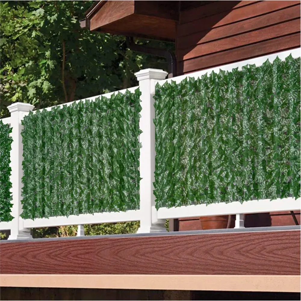 Paneles de valla de hojas verdes con seto de hiedra Artificial, pantalla de valla de privacidad falsa para decoración de hogar, jardín y balcón al aire libre