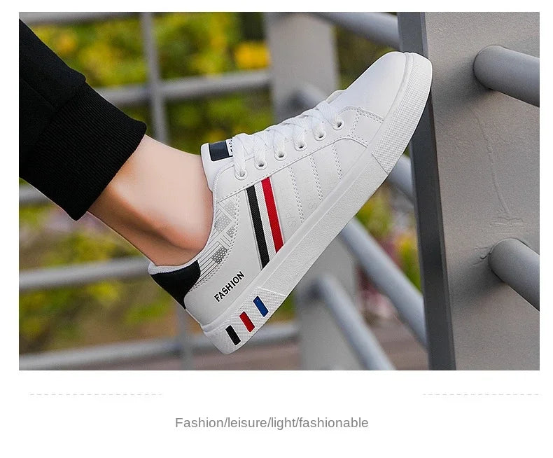 Zapatillas Casuales para Hombre 2026, Nuevas Zapatillas Blancas con Cordones a la Moda, Zapatos Deportivos Cómodos para Estudiantes, Tallas Grandes, Zapatillas Vulcanizadas