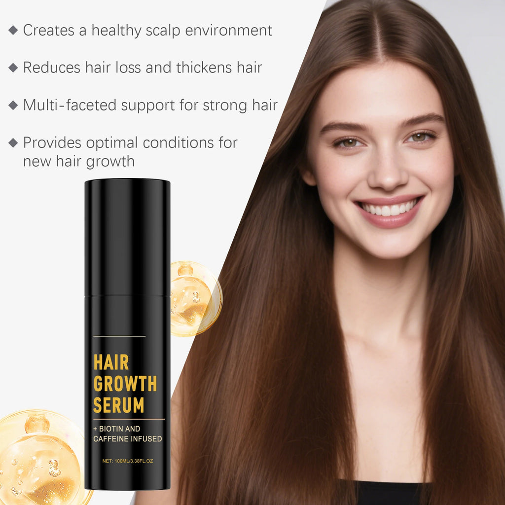 Suero para el crecimiento del cabello, fortalece las raíces del cabello, promueve el recrecimiento del cabello, anticaída del cabello, nutre el cuero cabelludo, repara el cuidado del cabello