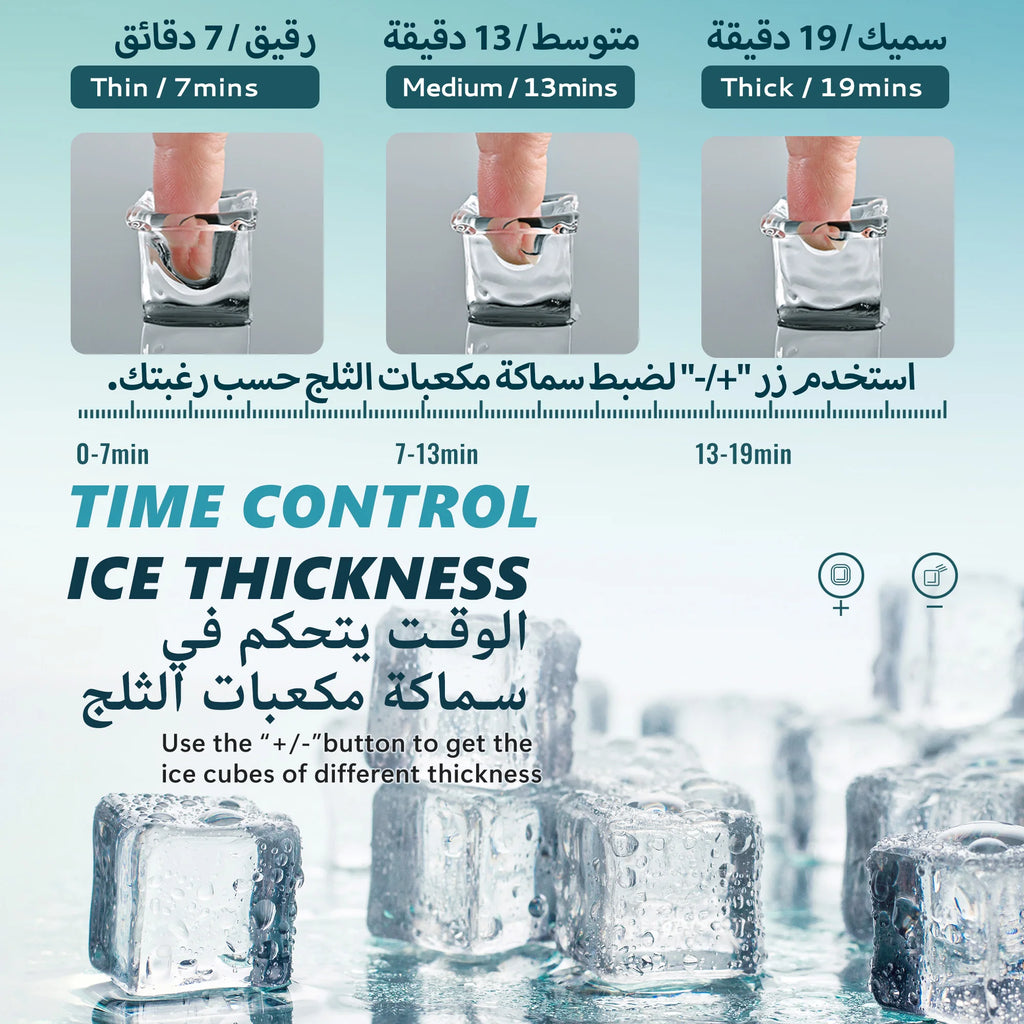 Máquina para Hacer Hielo EUHOMY, Producción de 15 kg/24 h, 16 Cubos/13 Minutos, Función de Autolimpieza, Dispositivo Automático para Hacer Hielo para el Hogar, Cocina y Bar