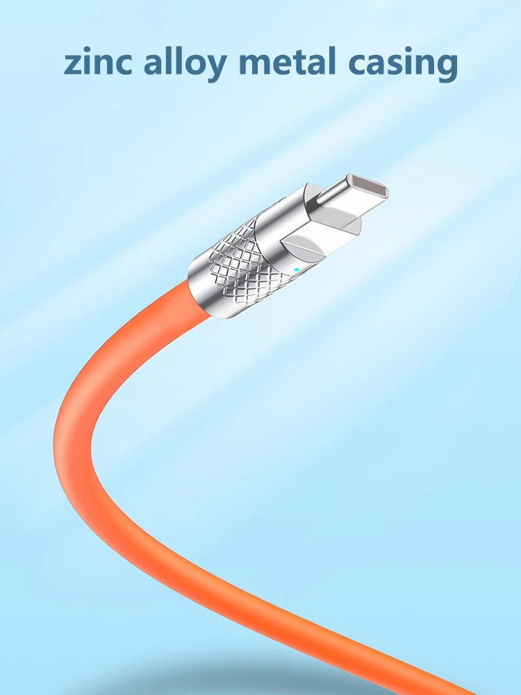 Nuevo Cable de Silicona Líquida Tipo C de Carga Súper Rápida PD de 120w 6A, Cable USB de Carga Rápida de 1M 1.5M 2M, Cable USB C a C