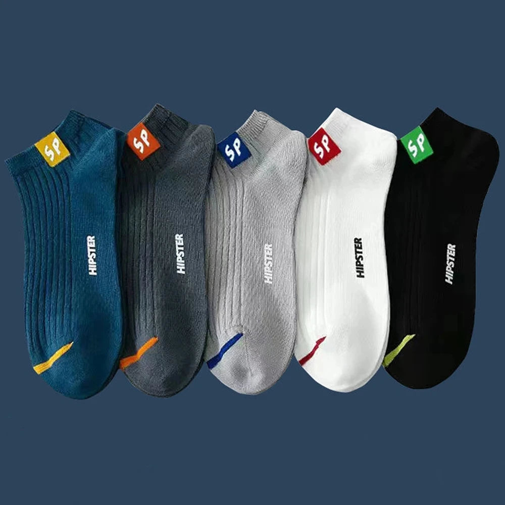 5/10/20/30 pares de calcetines tobilleros para hombre, calcetines invisibles transpirables con letras a la moda, estilo deportivo, a prueba de olores, absorbentes del sudor