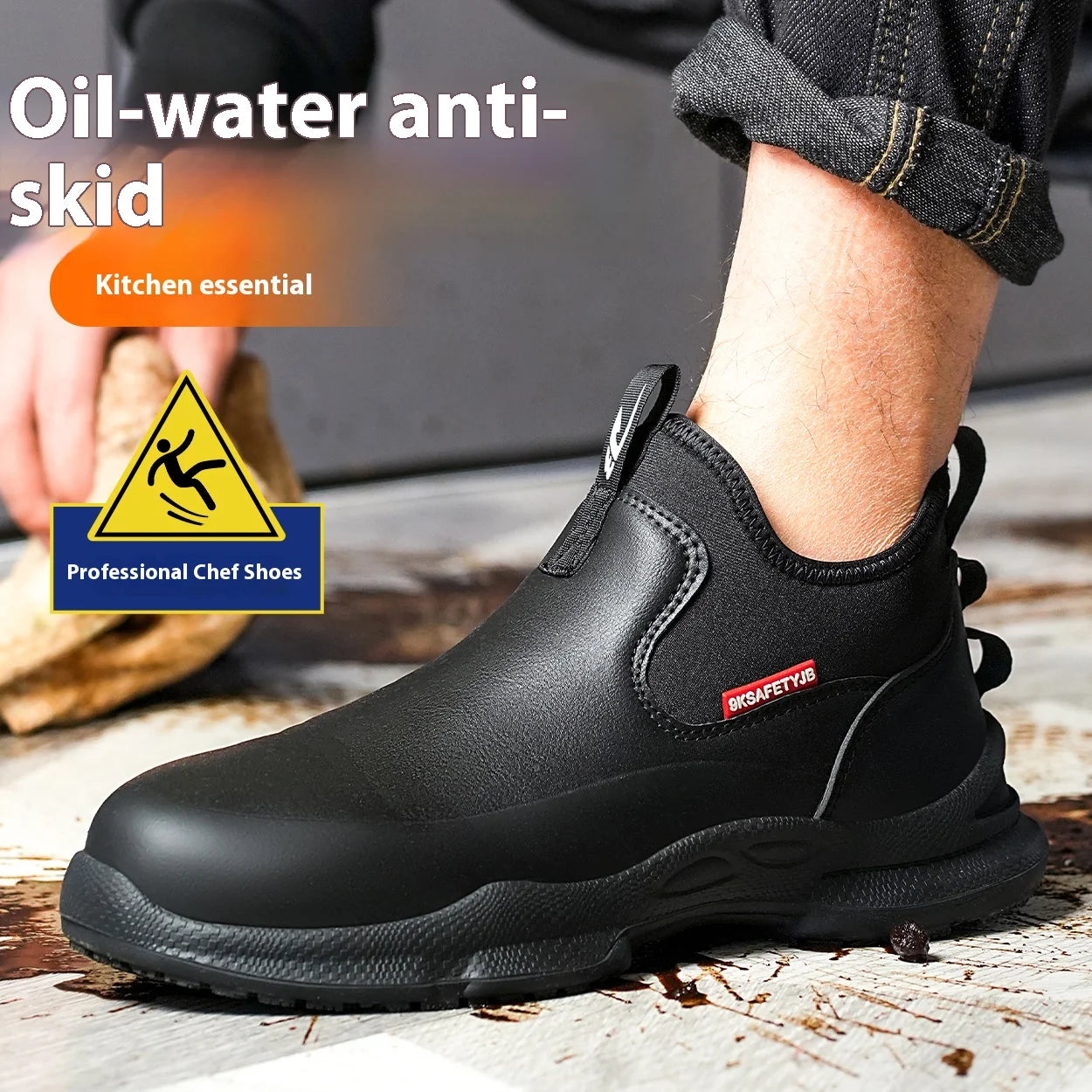 Zapatos de trabajo para Chef para hombre, calzado de cocina antideslizante resistente al aceite, zapatos de seguridad cómodos para restaurante, zapatos de cocina impermeables