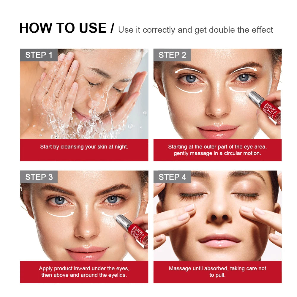 Crema de ojos con Retinol para aclarar las ojeras, reafirmante de la piel, suero de reparación instantánea de ojos en barra para el cuidado de los ojos de las mujeres