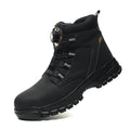 Botas de trabajo de seguridad impermeables para hombre, zapatos con punta de acero, botas tácticas de senderismo y aventura al aire libre, antiimpacto y antipinchazos