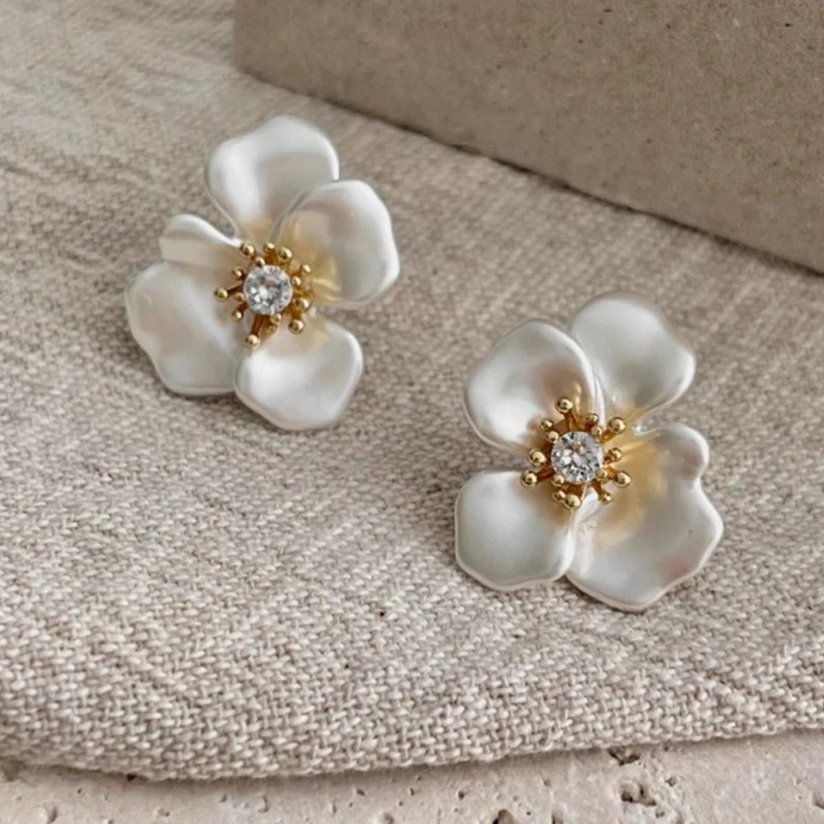 PANJBJ-pendientes de plata de ley 925 con forma de flor para mujer, con circonita, acabado mate, estilo Retro, regalo de joyería de cumpleaños, envío directo