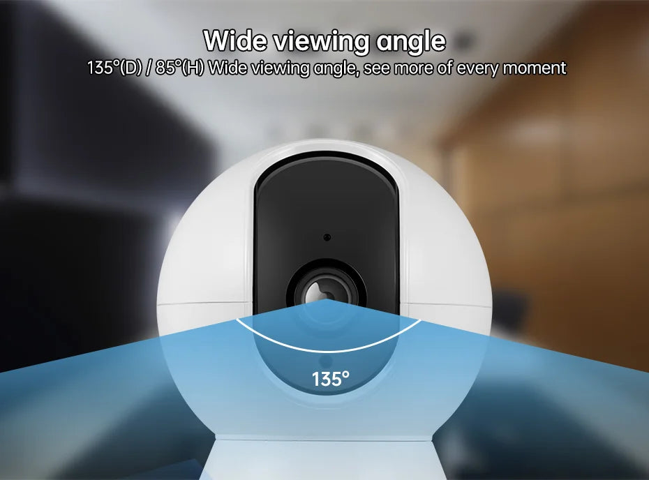 KERUI-minicámara IP inteligente Tuya de 5MP, videocámara inalámbrica para interiores, con WiFi, detección humana de IA, vigilancia CCTV, Monitor de bebé