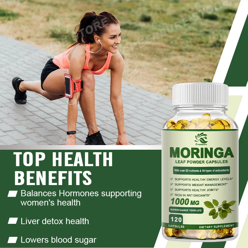 Cápsula de extracto de Moringa antiestrés mejora el sueño mejora la inmunidad antioxidante - 60/120 cápsulas